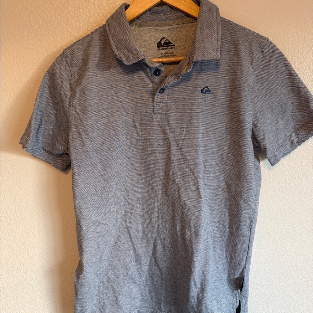Quiksilver Boy's Blue Gray Cotton Polo Shirt